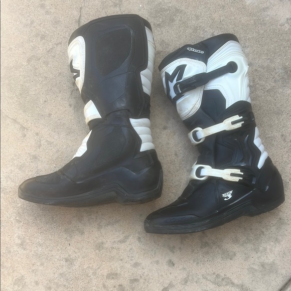 Alpinestars Tech 3 Men's Black/White Motorcross Riding Boots Size 12 - Picture 1 of 10